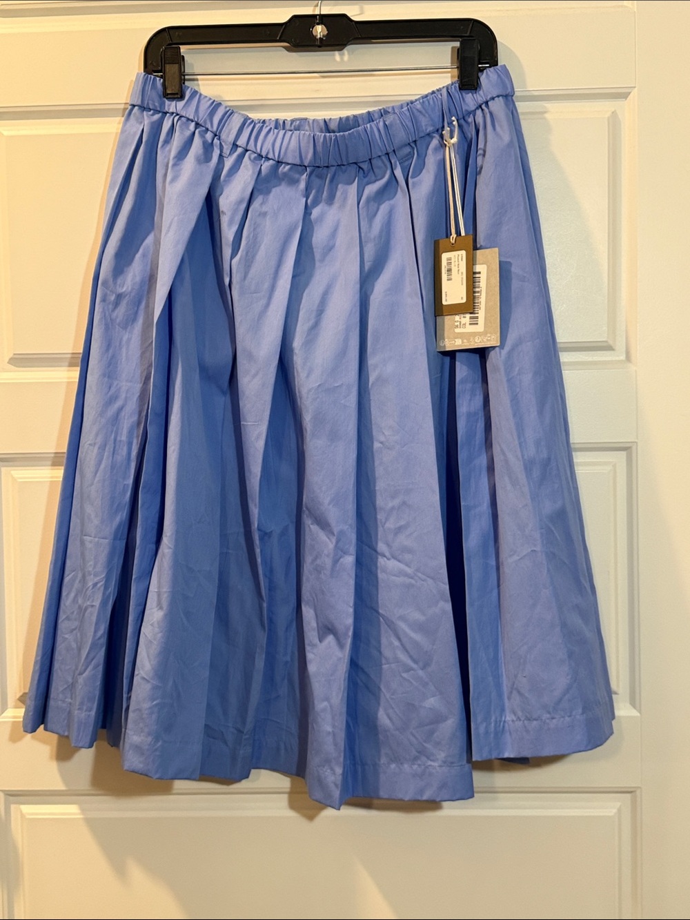 Aspesi Pleated Midi Skirt Sky Blue XL NWT - Picture 8 of 14